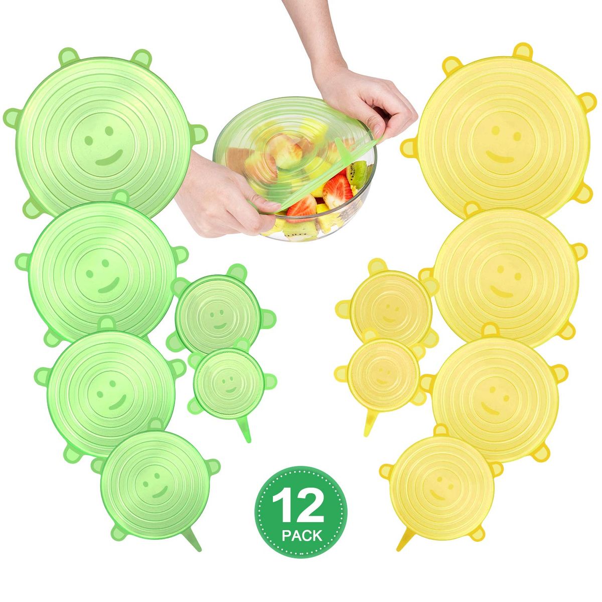 12 Tapas de silicona resistentes resistentes