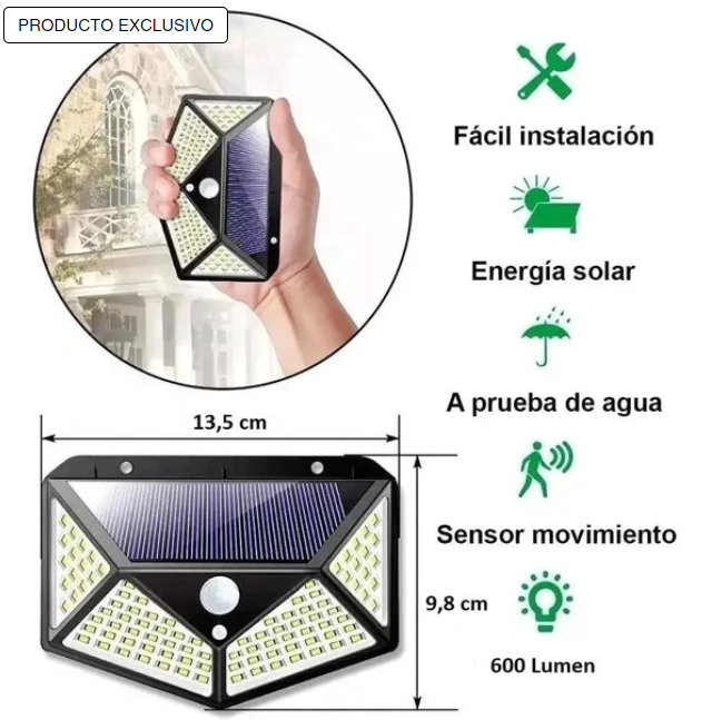 2x1 REFLECTOR SOLAR LED CON SENSOR®