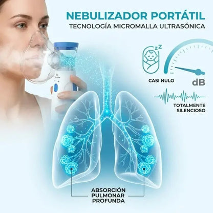 Nebulizador Portátil Ultrasónico™ Original Alivio Respiratorio Rápido y Silencioso
